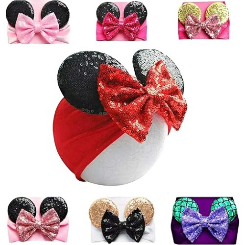 J&J Boutiques Mouse Ears Headband/Headwrap - Toddler, Baby, Kids - Party supplies - Red