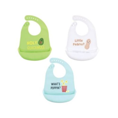 Infant Boy Silicone Bibs 3pk, Veggies, One Size