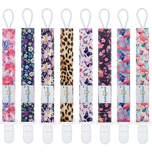 babygoal Flower Pacifier Clips 8 Pack 8PS51-B
