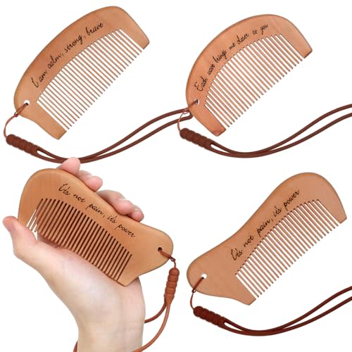Ziliny 3 Pcs Engraved Wooden Birthing Comb - For Labor Pain Relief, Gift for Pregnant Women