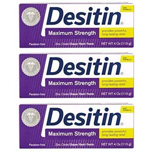 Desitin Maximum Strength Diaper Rash Paste 4 oz tube (Pack of 3)