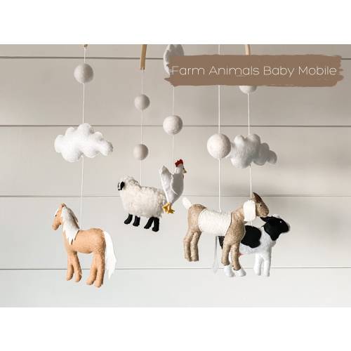 Farm Animals Baby Mobile | Farm Inspired Nursery | Baby Shower Gift | Felt Mobile | Felt Farm Animals