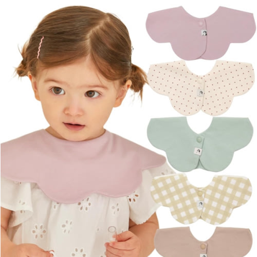 Konny Baby Drool Bibs 5-Pack, 360 ​​° Rotate, Soft and Absorbent Bandana Drooling for Boys Girls baby Essentials