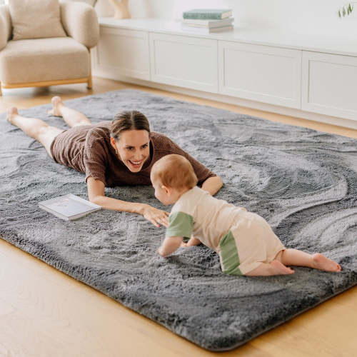 Deluxe Shaggy Relax Mat - 1.4" Thick Memory Foam