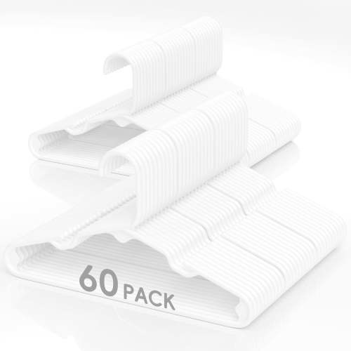 60 Pack Baby Hangers, 11 Inch Kids Plastic Hangers for Closet, Durable Non-Slip Children’s Clothes Hangers for Shirts, Pants, Outfits