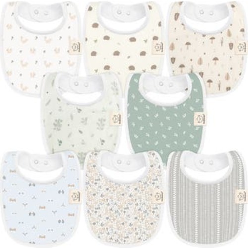 8-Pack Baby Drool Bibs “Prairie”