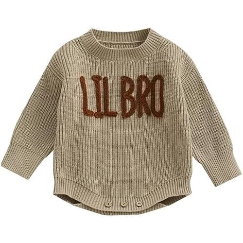 Big Brother Little Brother Matching Outfits Toddler Baby Boy Knit Sweater Romper Fall Winter Clothes