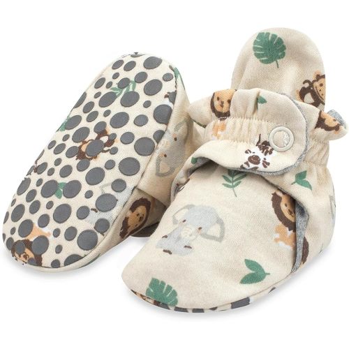 Zutano Unisex Organic Cotton Baby Booties, Stay-On and Non-Slip, Newborn to Toddler