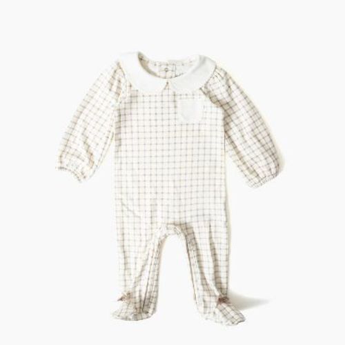 Picolette by Olivia Culpo Baby Girls' collared Long Sleeve Sleep N Play - Beige Newborn