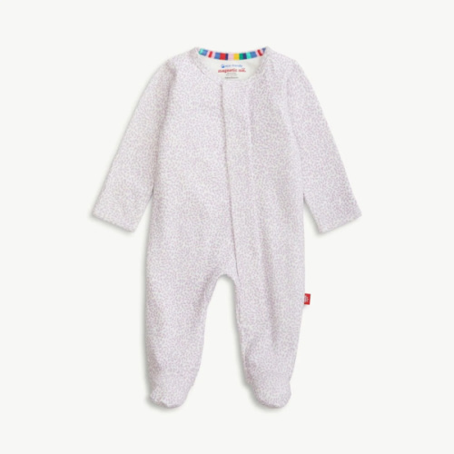 0-3M lilac foliage organic cotton magnetic parent favorite footie – Magnetic Me