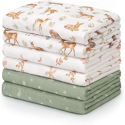 GLLQUEN BABY Receiving Blankets Muslin Swaddle Blanket for Newborn Girl Boy