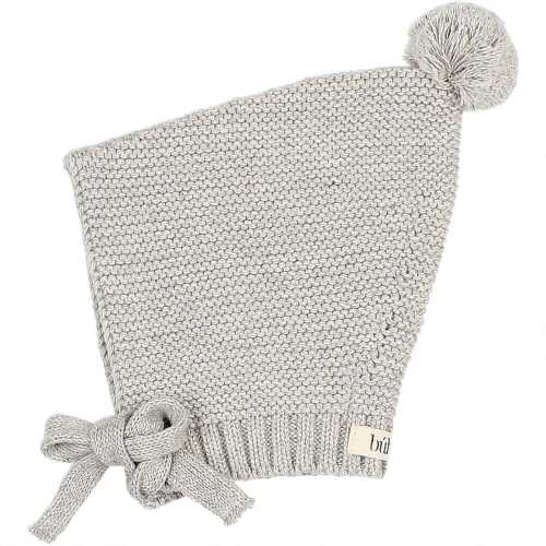 Newborn Knit Pom Pom Hat - Grey