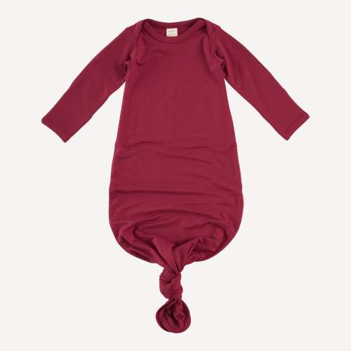 long sleeve lap neck knotted gown | rhubarb | lenzing modal