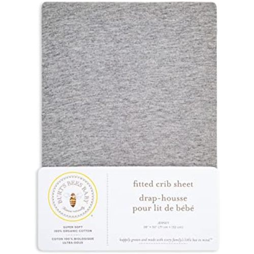 Burt's Bees Baby - Fitted Crib Sheet, Girls Boys & Unisex 100% Organic Cotton Crib Sheet for Standard Crib & Toddler Mattresses