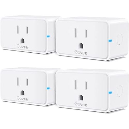 Govee Smart Plug 15A, WiFi Bluetooth Outlets 4 Pack Work with Alexa and Google Assistant, WiFi Plugs with Multiple Timers, Govee Home APP Group Control Remotely, No Hub Required, ETL&FCC Certified