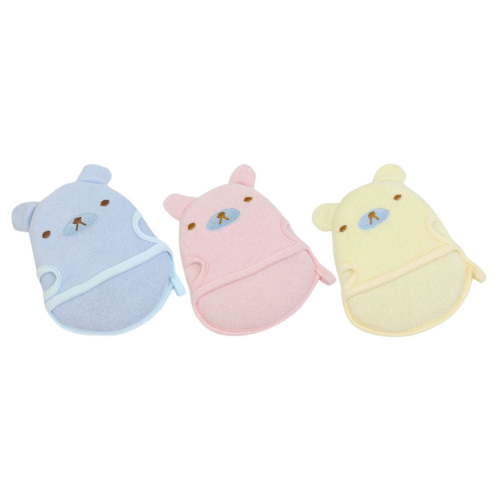 WASHWEPE Baby Bath Mitt Cotton Animal Shape 3Pack 5.9x4.3x0.8in