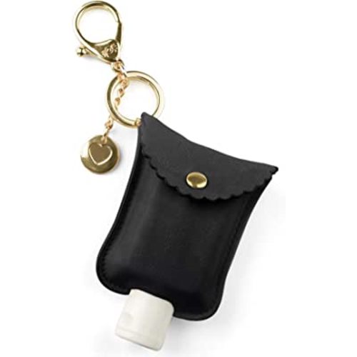 Itzy Ritzy Hand Sanitizer Holder; Fits 2-Ounce Bottles of Hand Sanitizer (Not Included); Clips to Diaper Bag, Purse or Travel Bag, Black