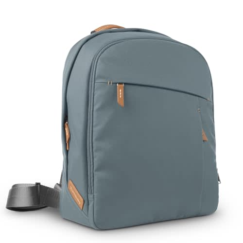 UPPAbaby Changing Backpack/Multiple Storage Compartments/Stroller Strap Attachment/Bottle Insulator and Changing Pad Included/Callum (Stone Blue/Sand Leather)