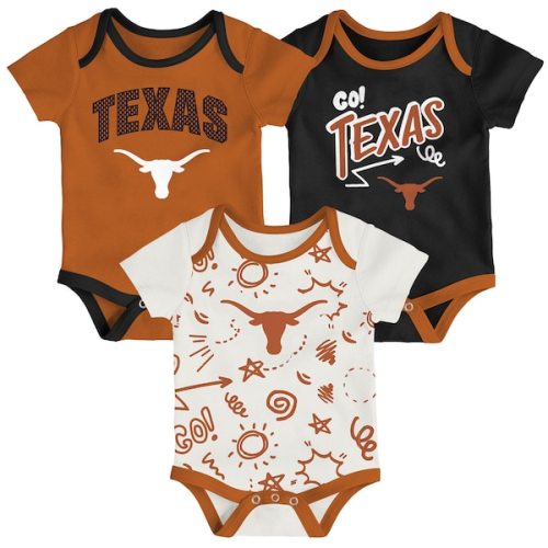 Texas Longhorns Outerstuff Newborn & Infant Three-Pack All Day Play Bodysuit Set