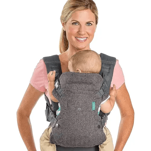 Infantino Flip Advanced 4-in-1 Carrier - Ergonomic, convertible, face-in and face-out front and back carry for newborns and older babies 8-32 lbs