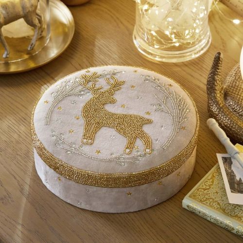 Harry Potter™ Patronus Beaded Velvet Jewelry Box