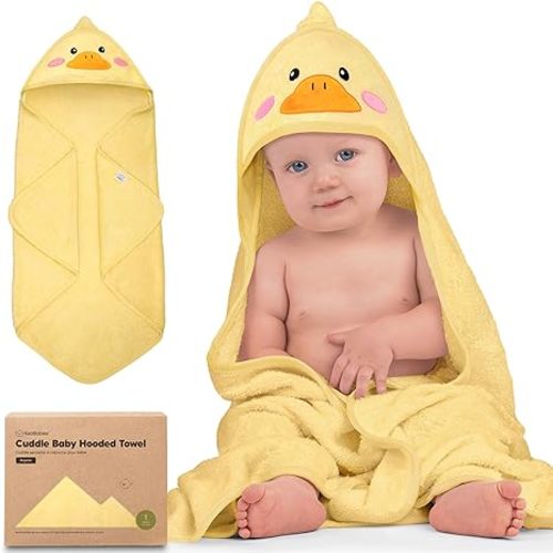 KeaBabies Hooded Baby Towel for Newborn (Duck, Regular)