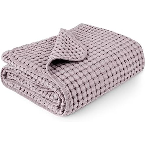 Konssy Waffle Baby Blankets, Nursery Blankets for Boys Girls, Swaddle Blankets Neutral Soft Lightweight Toddler and Kids Throw Blankets(Purple)