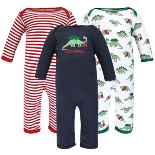 Hudson Baby Infant Boy Cotton Coveralls, Christmasaurus, 3-6 Months