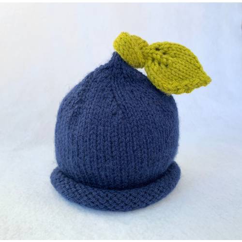 Navy Blueberry Hat with Rolled Brim for Babies, Toddlers, Kids, Adults