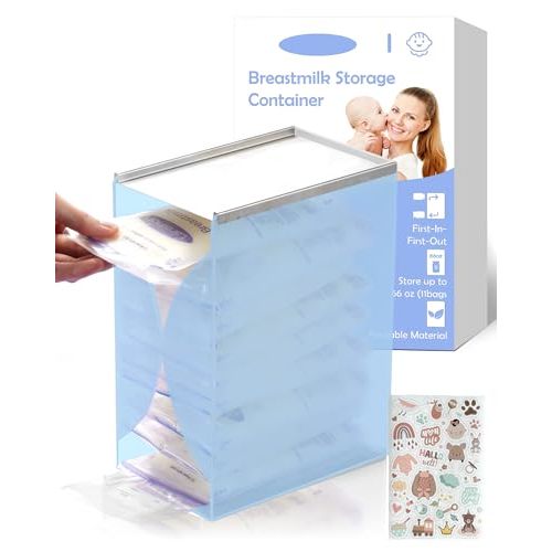 Freeze Organizer for Breastmilk Storage Bag, First-in First-Out Breastmilk Storage Containers for Fridge with Quick-Freeze Tray, Breastmilk Freezer Organizer for Breastfeeding Essentials