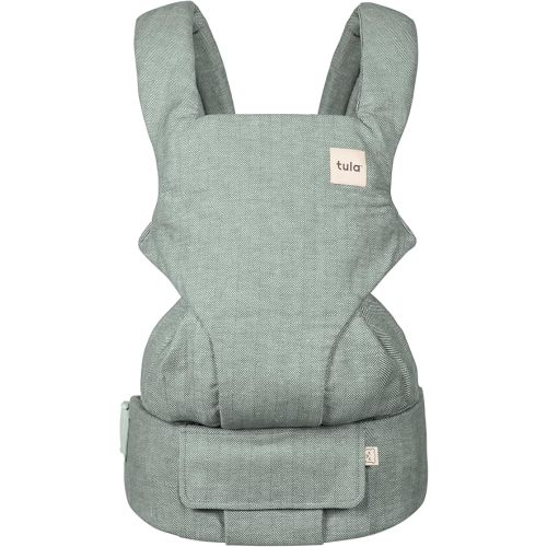 Baby Tula Explore Carriers - Breathable Baby Carrier Newborn to Toddler - Adjustable Toddler Carrier - Multiple Ergonomic Positions Front and Back - Ergonomic Fit for 7-45 lb - Linen, Spruce