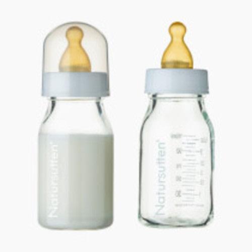 Natursutten Glass Baby Feeding Bottle with Natural Rubber Nipple - 3.7 Oz