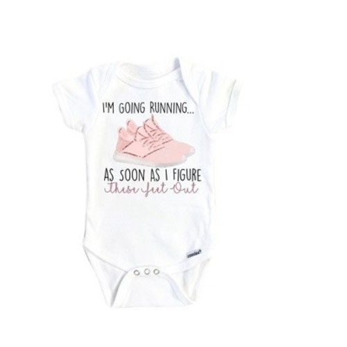 Running Onesie® Baby Boy Girl Clothes Infant Bodysuit Funny Cute Newborn GS1 White 6-9M Onesie®