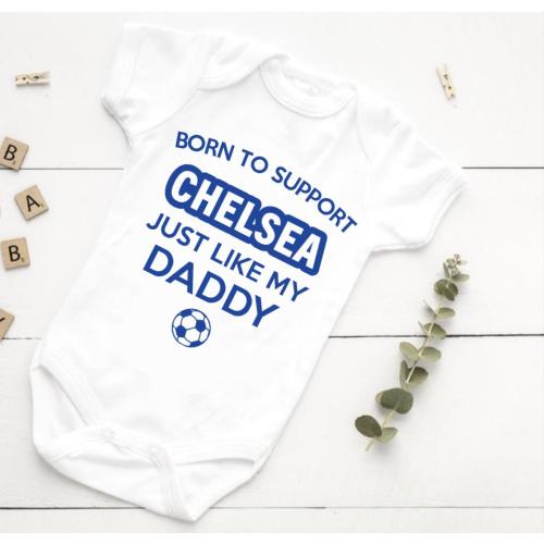 Personalised Chelsea Football Vest, Sport Baby Bodysuit, Team, Support, England sleepsuit, romper, boy and girl Bodysuit Club, Football