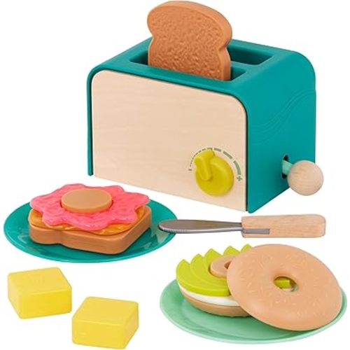 B. toys – Mini Chef – Toaster Playset – Pretend Play Breakfast Playset – 14 Pieces Brunch Set – Pop – Up Toast & Sounds – 3+ Years