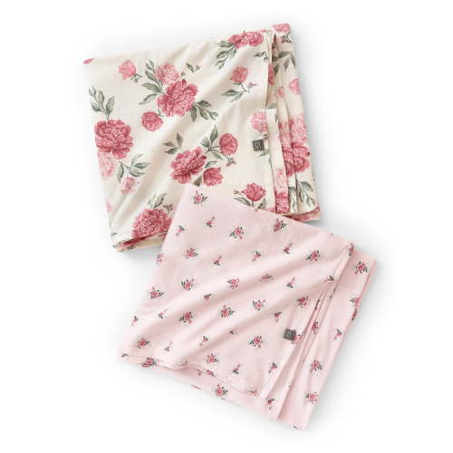 Modern Moments by Gerber Baby Neutral Super Soft Swaddle Blankets, 2-Pack, Flowers, One Size