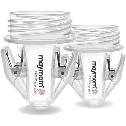 Maymom Breastmilk Storage Bag Adapters Compatible with Avent, Spectra S1, S2 Pumps with Wide Mouth Flange; Clear BPA Free Material; Boiling Water Safe; Do Not Use Microwave or Steamer Bag to Sanitize