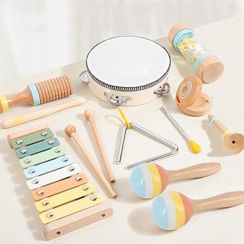 Baby Musical Instruments for Toddlers 1-3, 8PCS Montessori Musical Toy Set with Xylophone, Drum, Maracas...Perfect Toy Gift for 1-3 Year Old Boy Girl