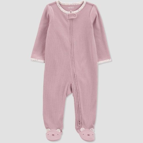 Carter's Just One You®️ Baby Girls' Thermal Mauve Solid Sleep N' Play - 3m