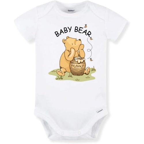 Baby Bear Pooh Hunny Pot Cute Baby Bodysuit Shirt Premium Custom Clothes Unisex Baby Gift for Mom Newborn