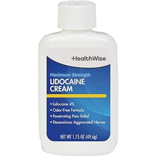 Amazon.com: HealthWise Maximum Strength Lidocaine Cream | Numbs Away Pain | Long-Lasting Relief | Non-Greasy | 1.75 Oz : Health & Household