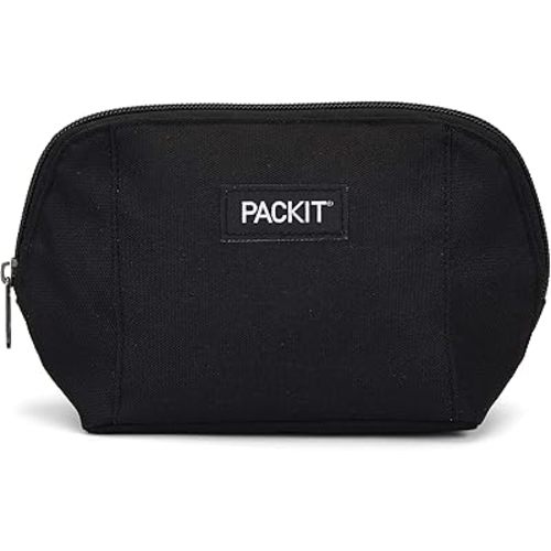 PackIt Freezable Snack Bag, Black, Built with EcoFreeze Technology, Foldable, Reusable, Zip Closure Locks in Cool Dry Air, Great for All Ages, and Fresh Snacks On the Go