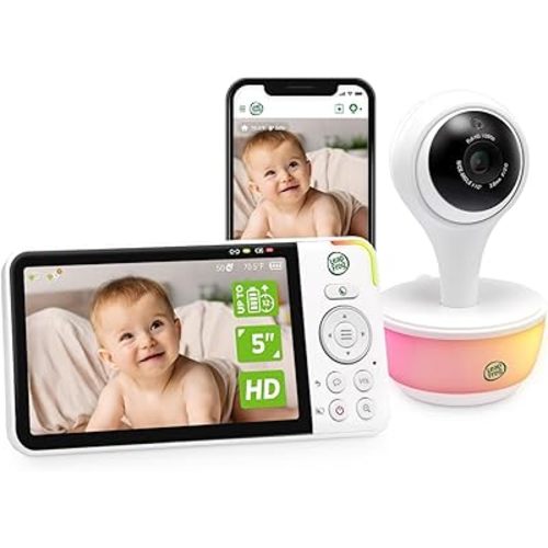 LeapFrog Smart WiFi Baby Monitor, 1080p Camera, 5-Inch IPS Display, Color Night Vision | 5000mAh 22-Hr Battery, VOX Mode, 110° Wide Angle, 8X Zoom, Humidity & Temperature | LF815HD
