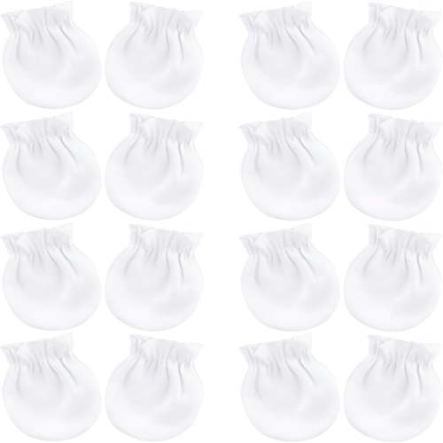 TELOLY Newborn Infant Toddler Mittens No Scratch Cotton Elastic Wrist Gloves Hypoallergenic for 0-6 Months Baby Boys Girls