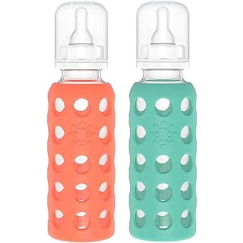 Lifefactory Glass Baby Bottles Kale and Papaya 9oz 2pk
