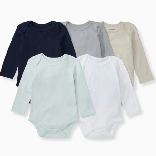 Solid Organic Cotton Long Sleeve Baby Bodysuits 5 Pack - Midnight – Burt's Bees Baby