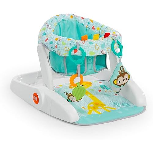 Bright Starts Learn-to-Sit 2-Position Baby Floor Seat with Toys, Unisex, 4-12 Months, Wild Wiggles