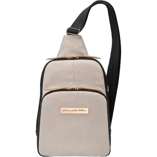 Petunia Pickle Bottom Criss-Cross Sling Bag - Sling Bag for Women and Men - Adjustable Straps to Custom-Fit - Sand/Black