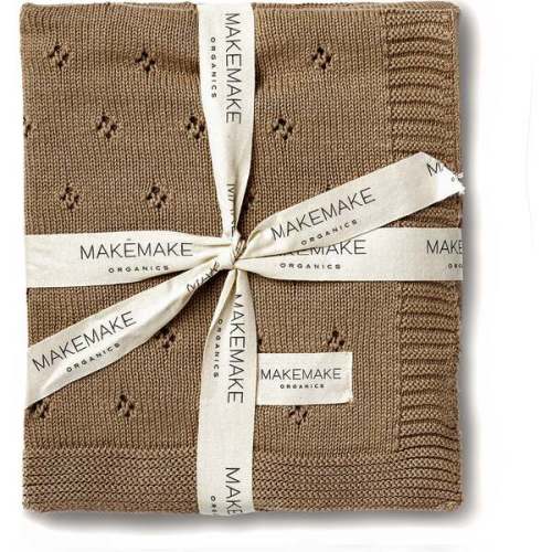 Organic Cotton Pointelle Baby Blanket, Brown - Makemake Organics | Maisonette