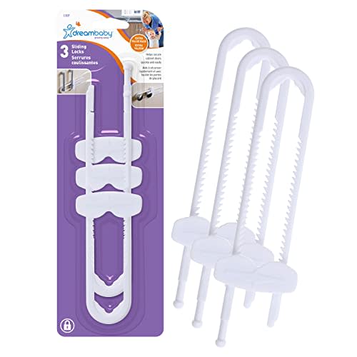 Dreambaby Sliding Cabinet Child Safety Locks - U Shaped for Knobs and Handles